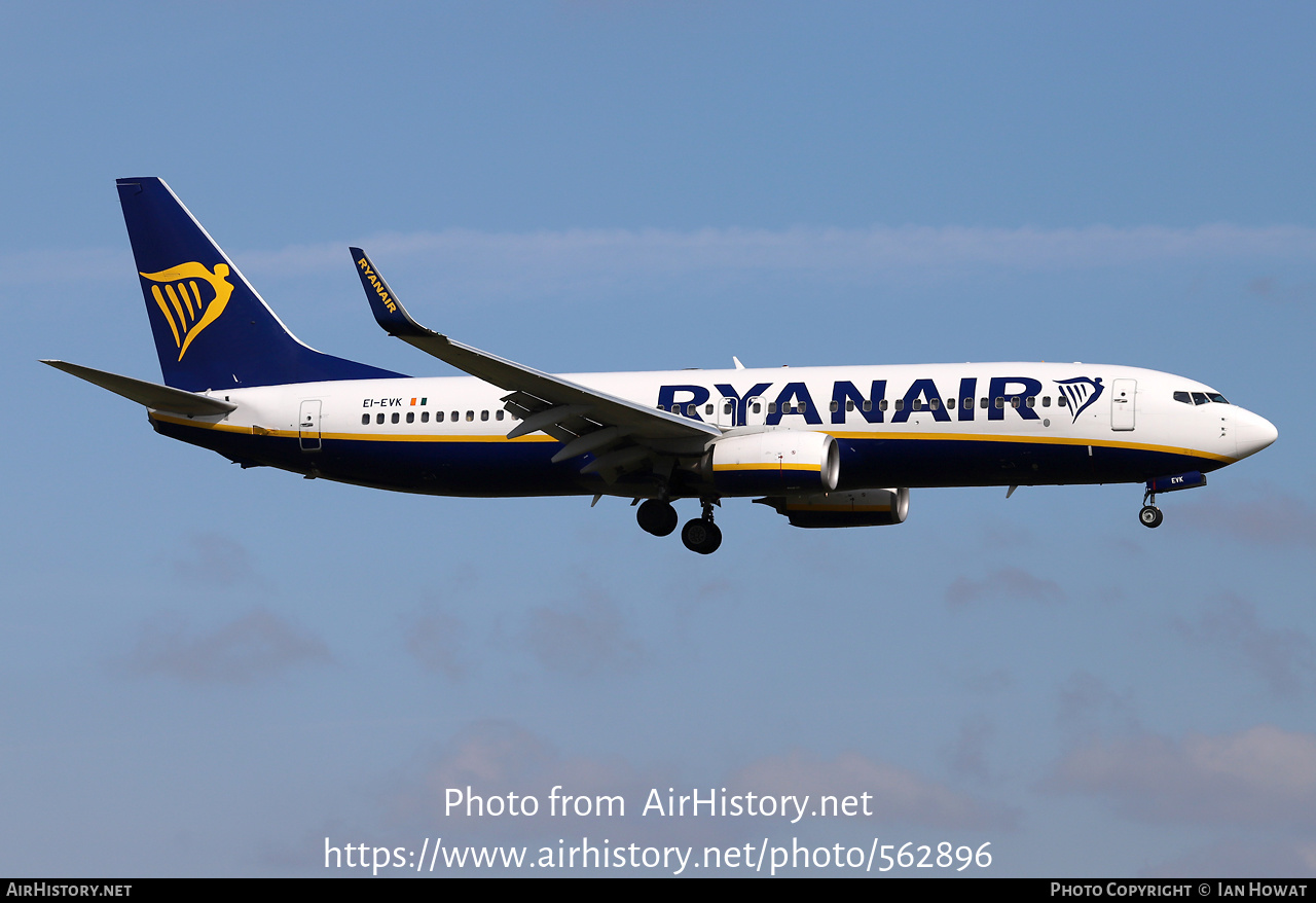 Aircraft Photo of EI-EVK | Boeing 737-8AS | Ryanair | AirHistory.net #562896