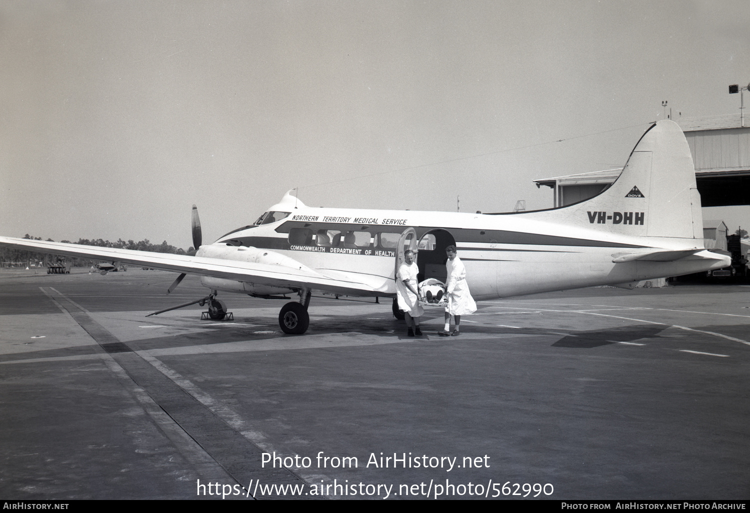 Aircraft Photo of VH-DHH | De Havilland D.H. 104 Dove 6 | Northern Territory Medical Service | AirHistory.net #562990