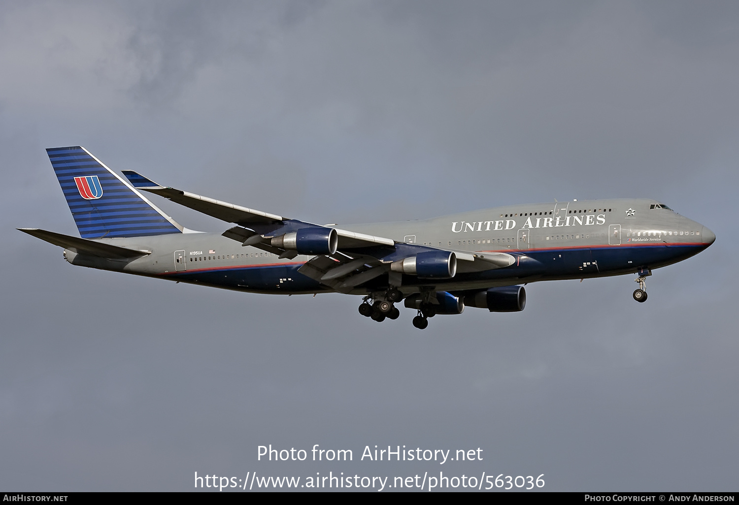 Aircraft Photo of N195UA | Boeing 747-422 | United Airlines | AirHistory.net #563036