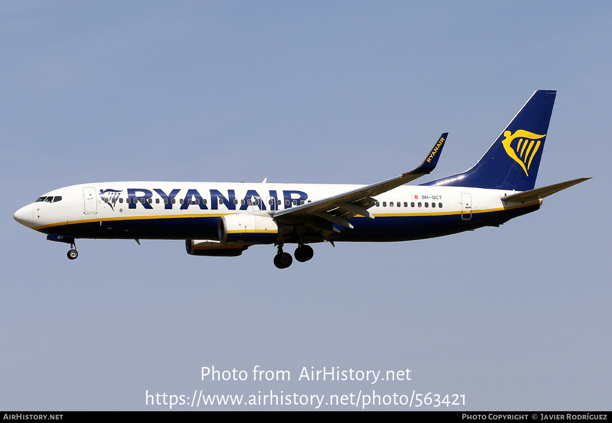 Aircraft Photo of 9H-QCT | Boeing 737-8AS | Ryanair | AirHistory.net #563421