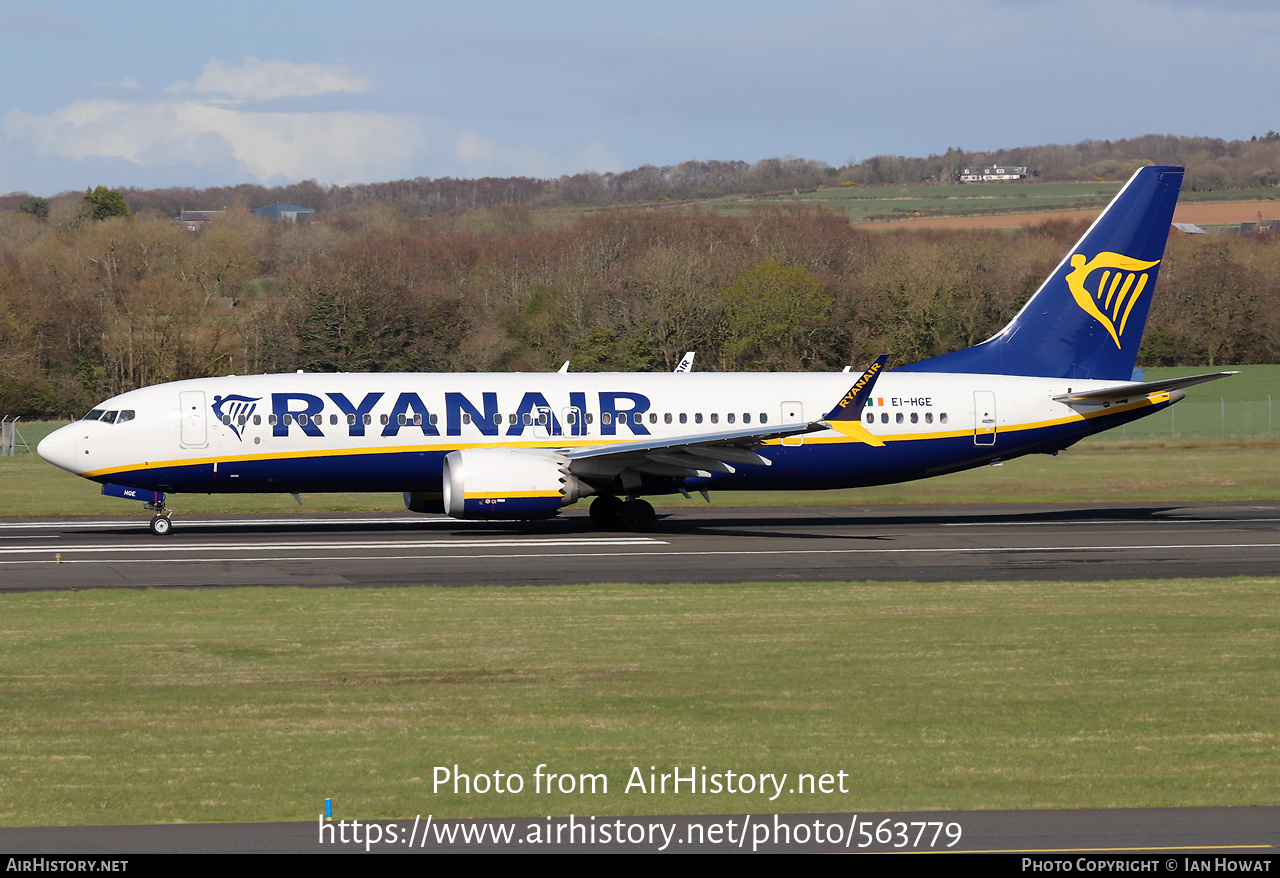 Aircraft Photo of EI-HGE | Boeing 737-8200 Max 200 | Ryanair | AirHistory.net #563779