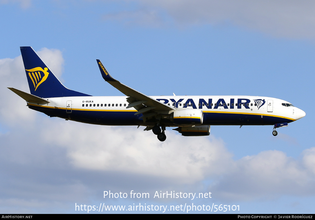 Aircraft Photo of G-RUKA | Boeing 737-8AS | Ryanair | AirHistory.net #565101