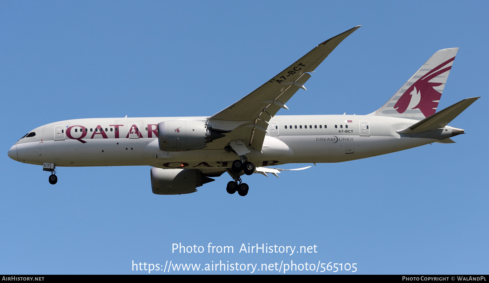 Aircraft Photo of A7-BCT | Boeing 787-8 Dreamliner | Qatar Airways | AirHistory.net #565105