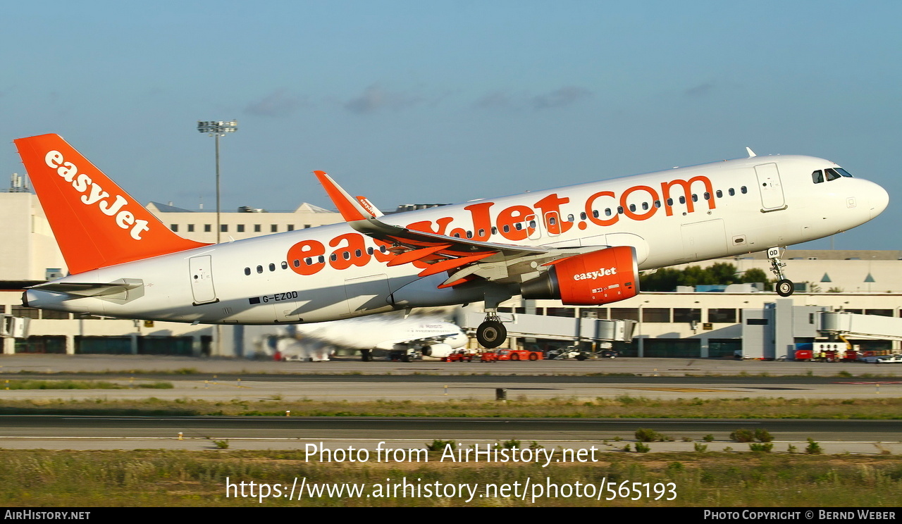 Aircraft Photo of G-EZOD | Airbus A320-214 | EasyJet | AirHistory.net #565193