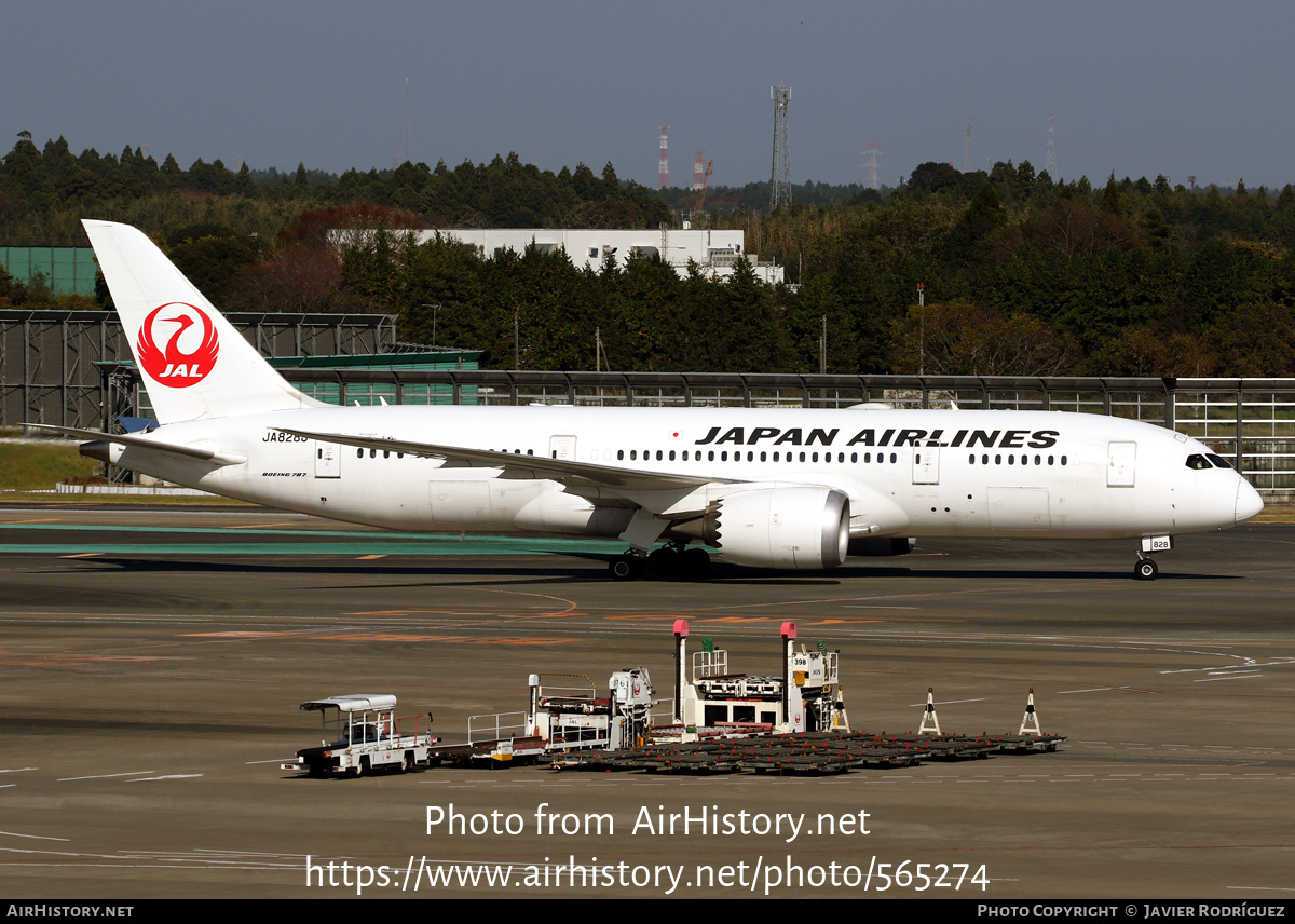 Aircraft Photo of JA828J | Boeing 787-8 Dreamliner | Japan Airlines - JAL | AirHistory.net #565274