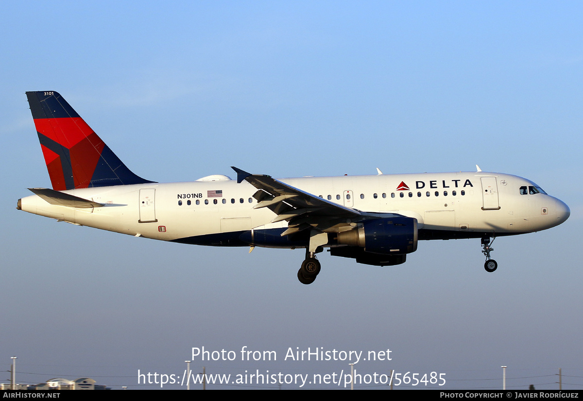 Aircraft Photo of N301NB | Airbus A319-114 | Delta Air Lines | AirHistory.net #565485