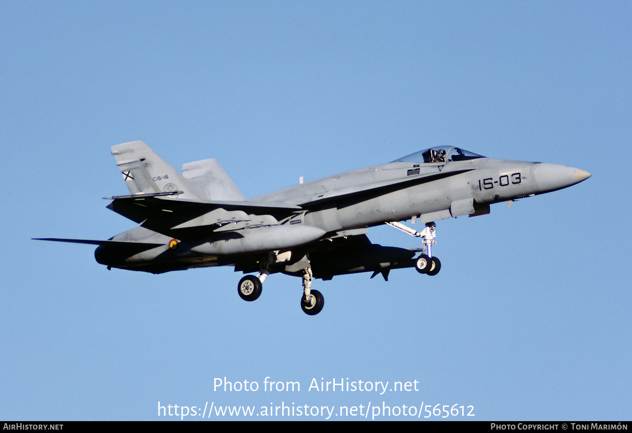 Aircraft Photo of C15-16 | McDonnell Douglas EF-18A Hornet | Spain - Air Force | AirHistory.net #565612