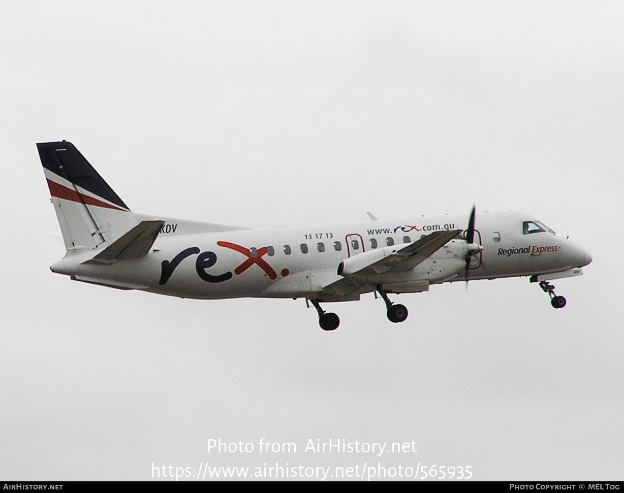 Aircraft Photo of VH-KDV | Saab 340B | REX - Regional Express | AirHistory.net #565935