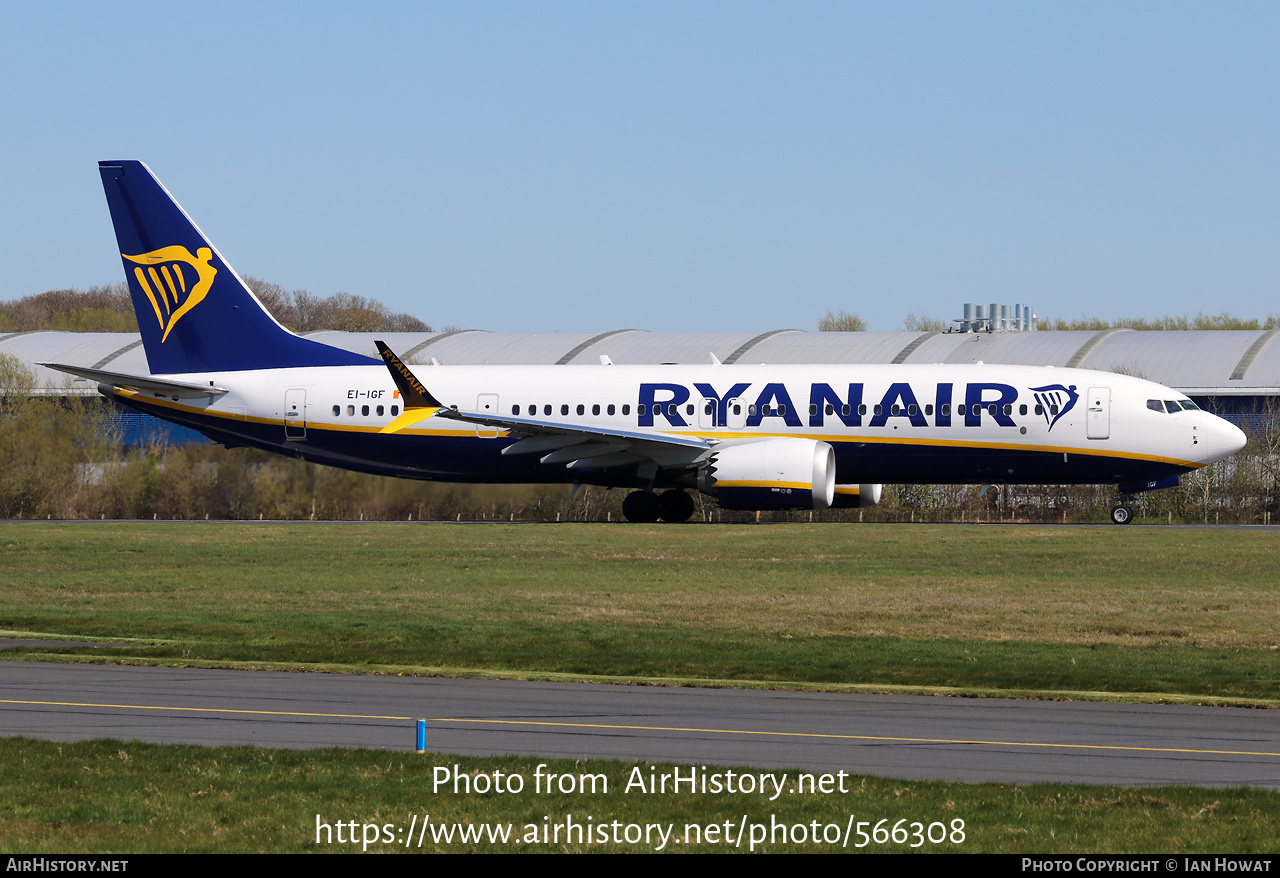 Aircraft Photo of EI-IGF | Boeing 737-8200 Max 200 | Ryanair | AirHistory.net #566308