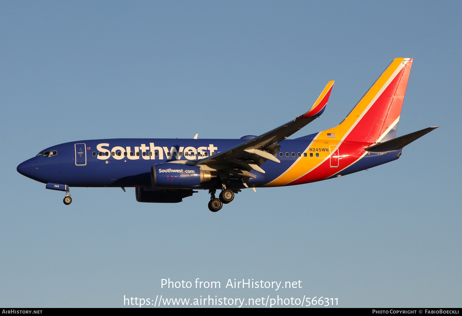 Aircraft Photo of N245WN | Boeing 737-7H4 | Southwest Airlines | AirHistory.net #566311