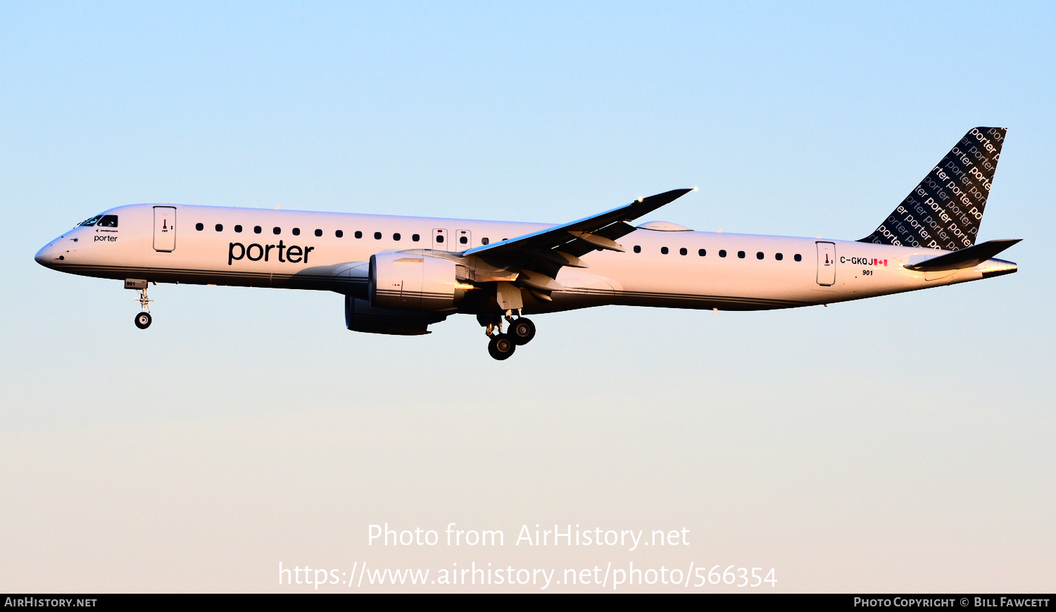 Aircraft Photo of C-GKQJ | Embraer 195-E2 (ERJ-190-400) | Porter Airlines | AirHistory.net #566354