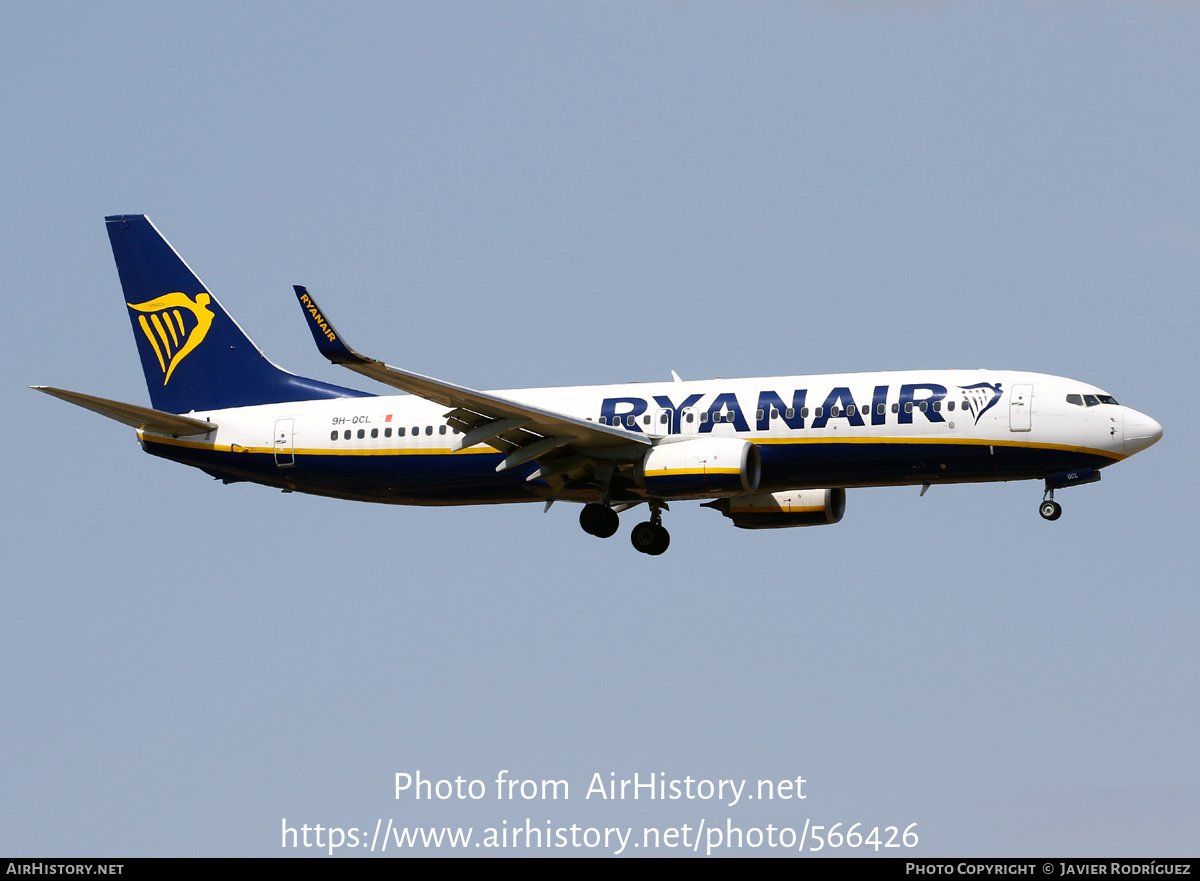 Aircraft Photo of 9H-QCL | Boeing 737-8AS | Ryanair | AirHistory.net #566426