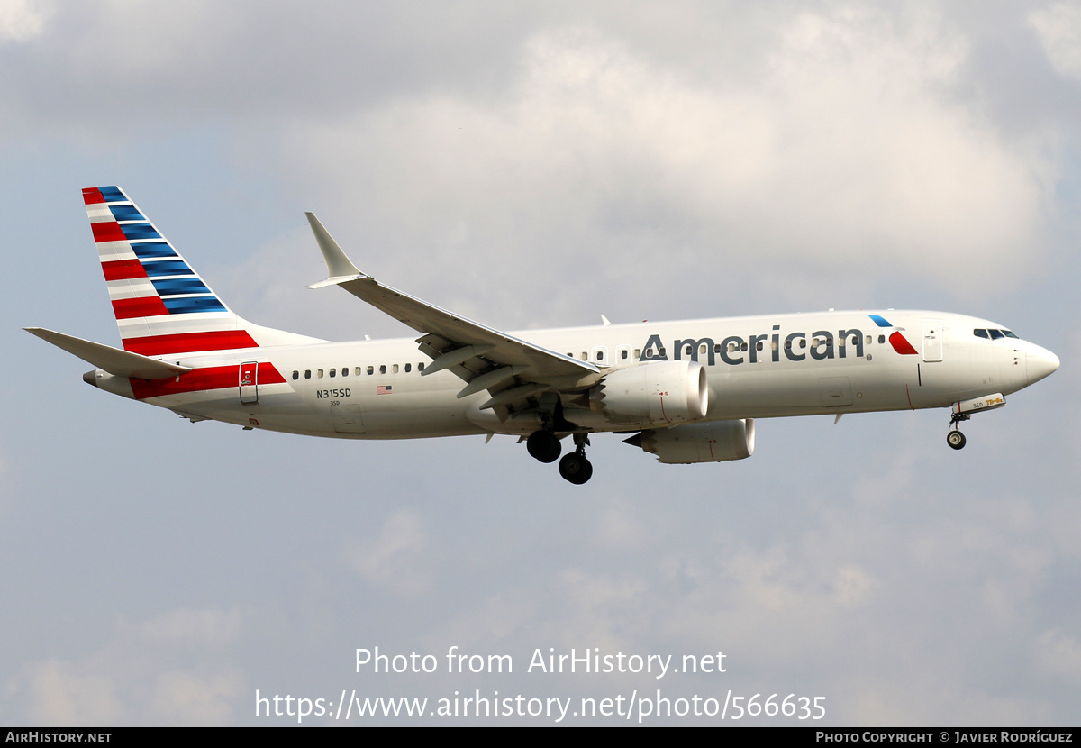 Aircraft Photo of N315SD | Boeing 737-8 Max 8 | American Airlines | AirHistory.net #566635