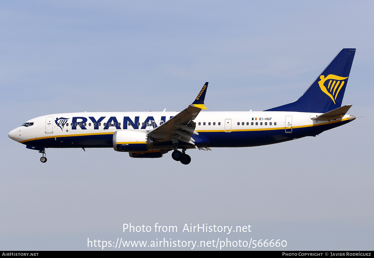 Aircraft Photo of EI-HGF | Boeing 737-8 Max 8 | Ryanair | AirHistory.net #566660