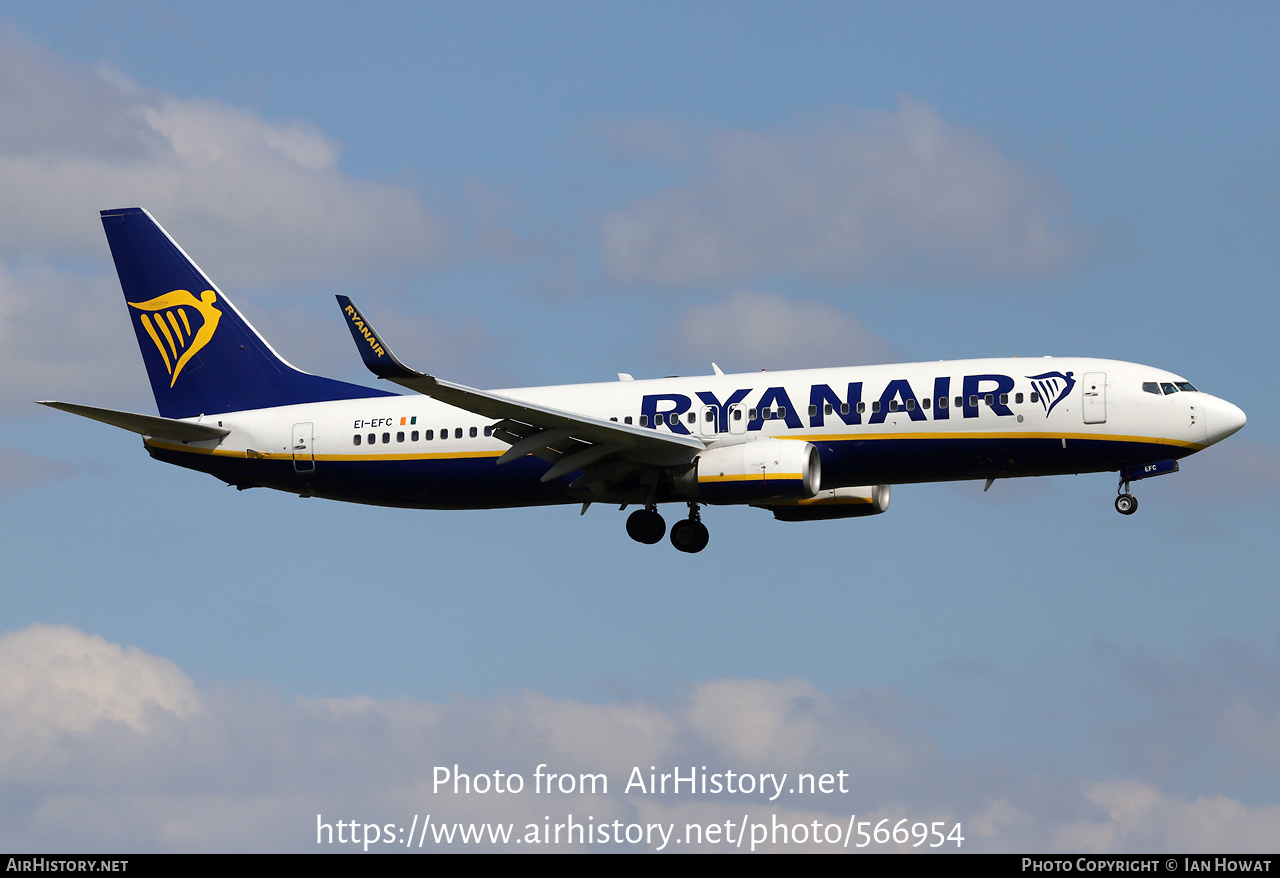 Aircraft Photo of EI-EFC | Boeing 737-8AS | Ryanair | AirHistory.net #566954