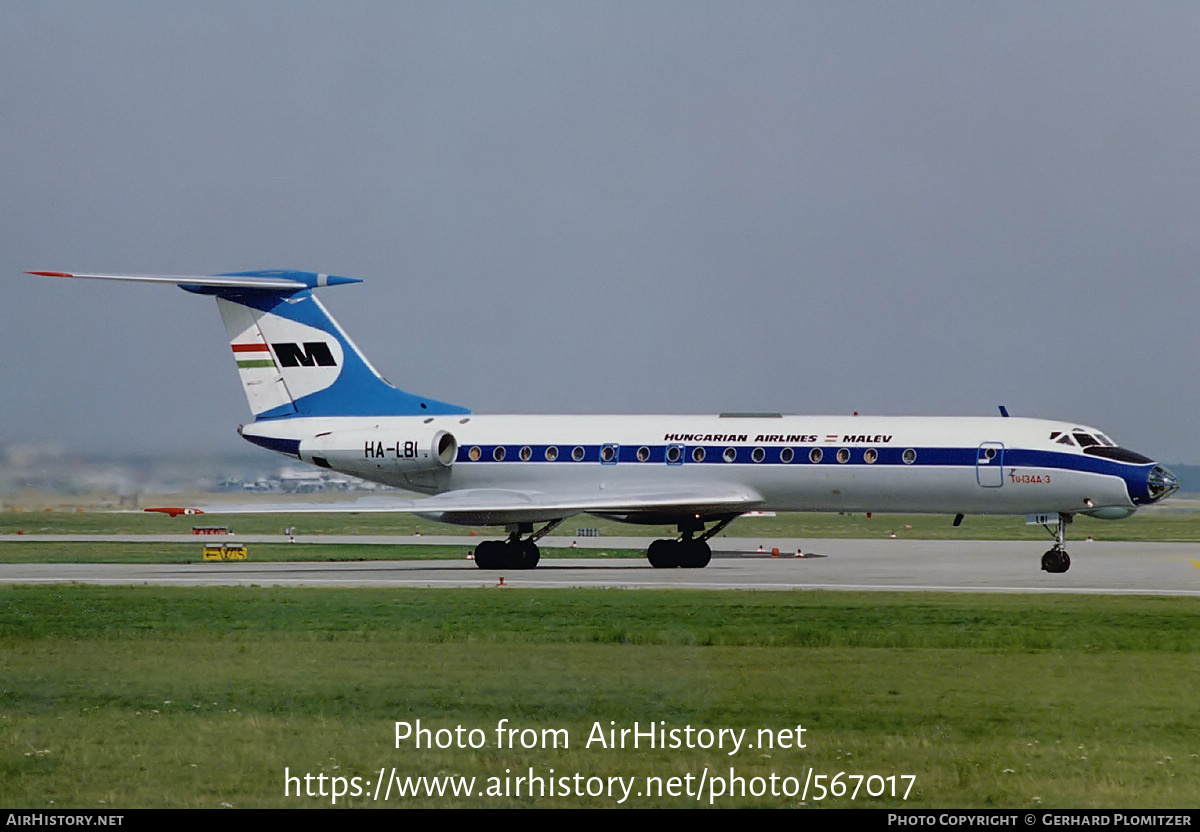 Aircraft Photo of HA-LBI | Tupolev Tu-134A-3 | Malév - Hungarian Airlines | AirHistory.net #567017