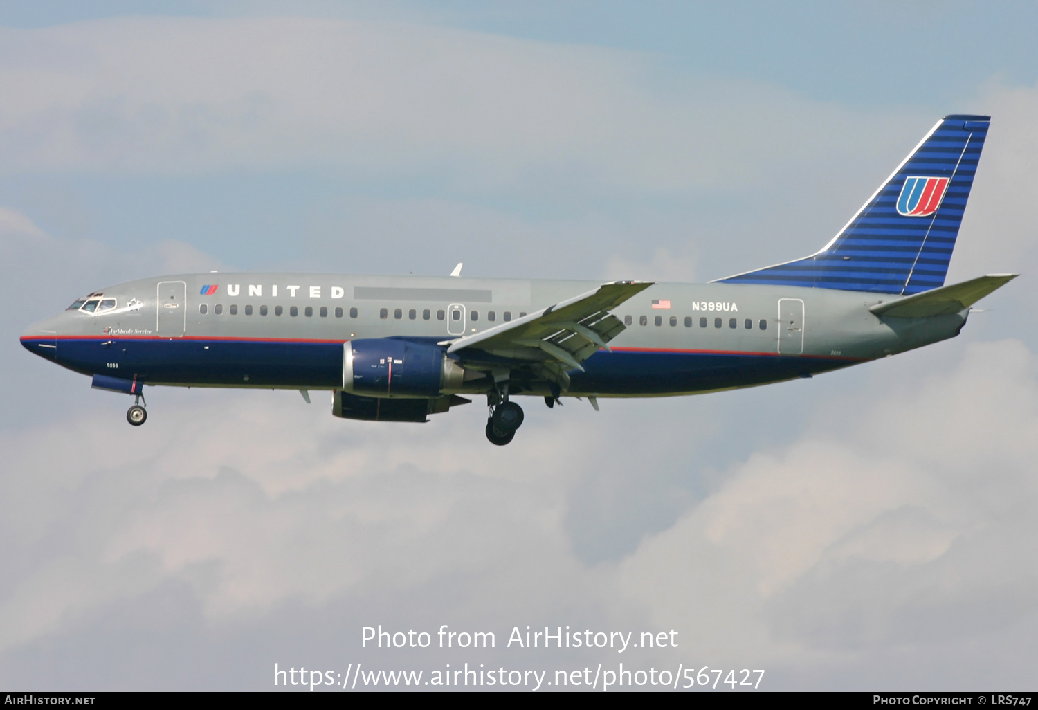 Aircraft Photo of N399UA | Boeing 737-322 | United Airlines | AirHistory.net #567427