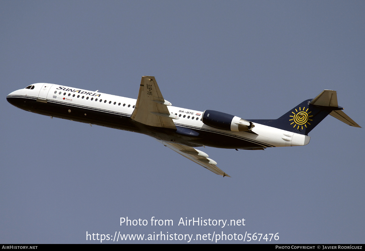 Aircraft Photo of 9A-BTE | Fokker 100 (F28-0100) | SunAdria Airlines | AirHistory.net #567476