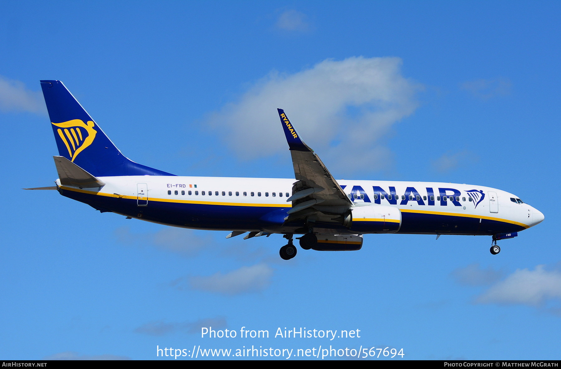 Aircraft Photo of EI-FRD | Boeing 737-8AS | Ryanair | AirHistory.net #567694