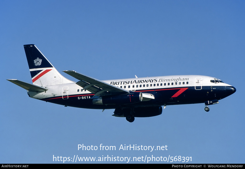 Aircraft Photo of G-BKYA | Boeing 737-236/Adv | British Airways Birmingham | AirHistory.net #568391