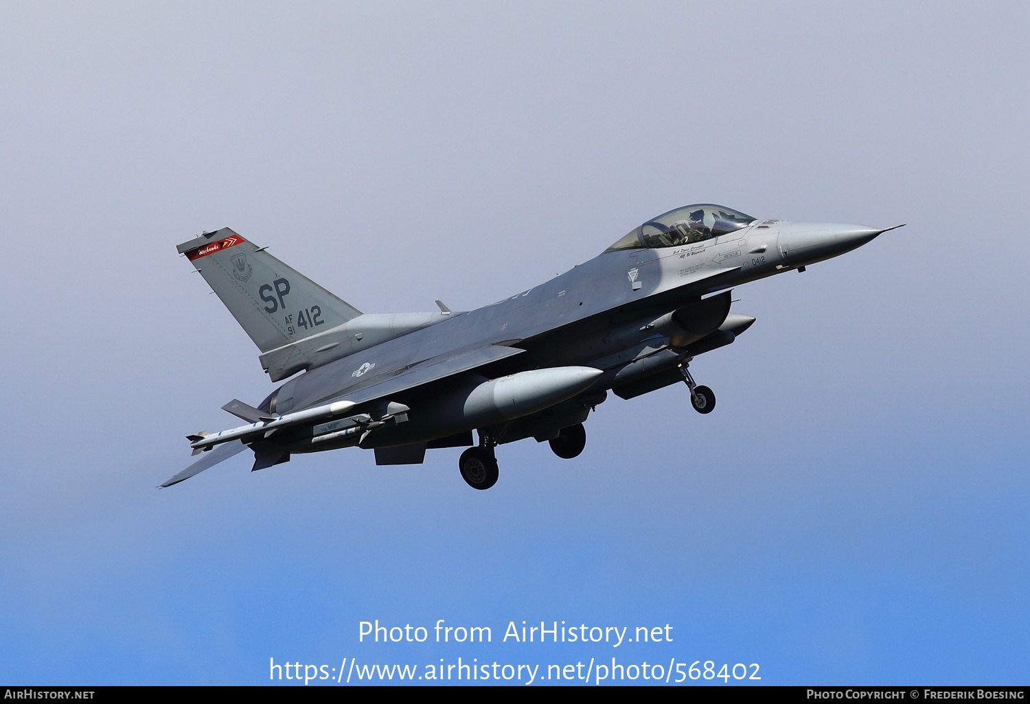 Aircraft Photo of 91-0412 / AF91-412 | Lockheed Martin F-16CM Fighting Falcon | USA - Air Force | AirHistory.net #568402