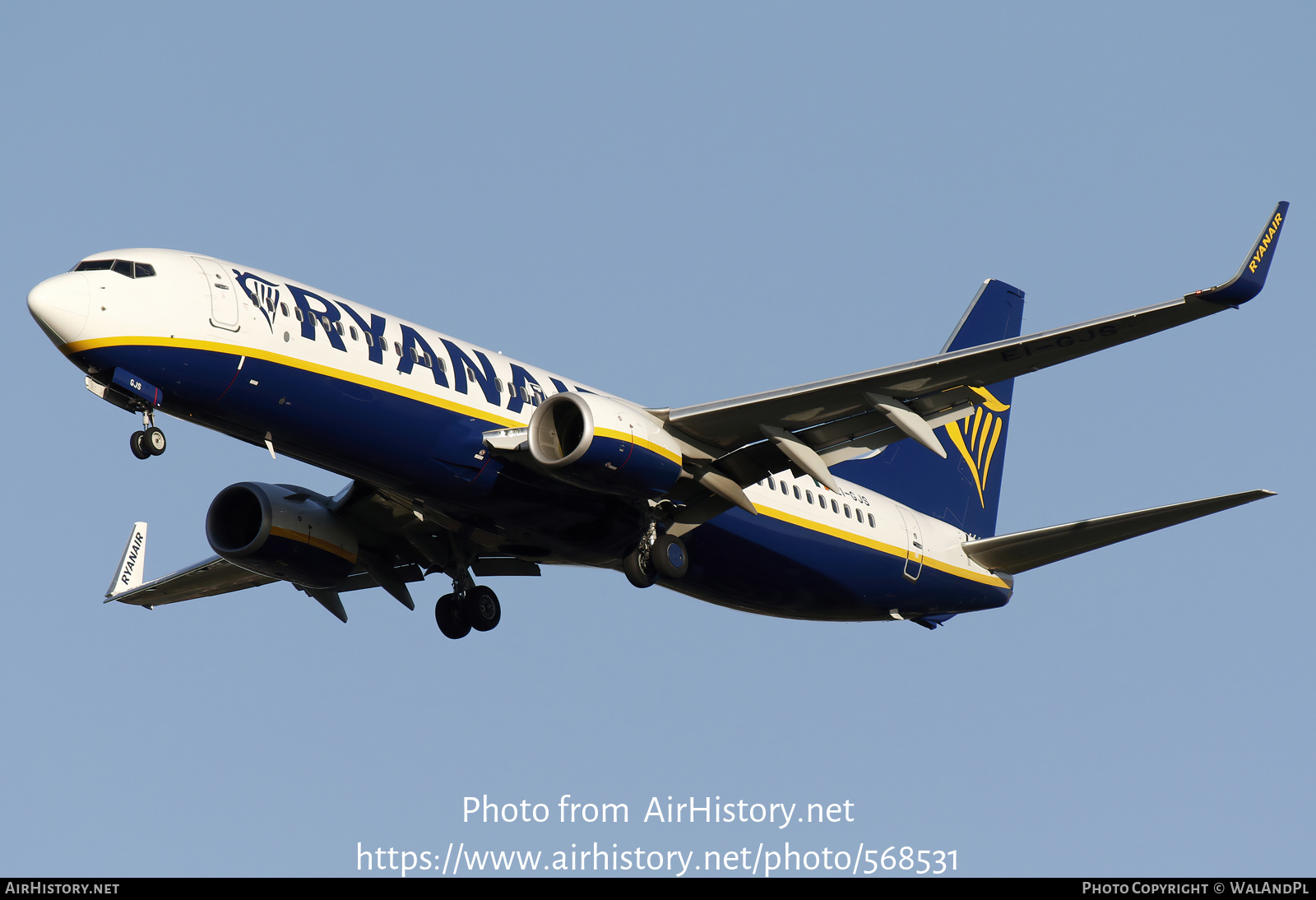 Aircraft Photo of EI-GJS | Boeing 737-800 | Ryanair | AirHistory.net #568531