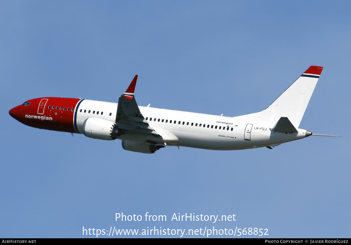 Aircraft Photo of LN-FGJ | Boeing 737-8 Max 8 | Norwegian | AirHistory.net #568852