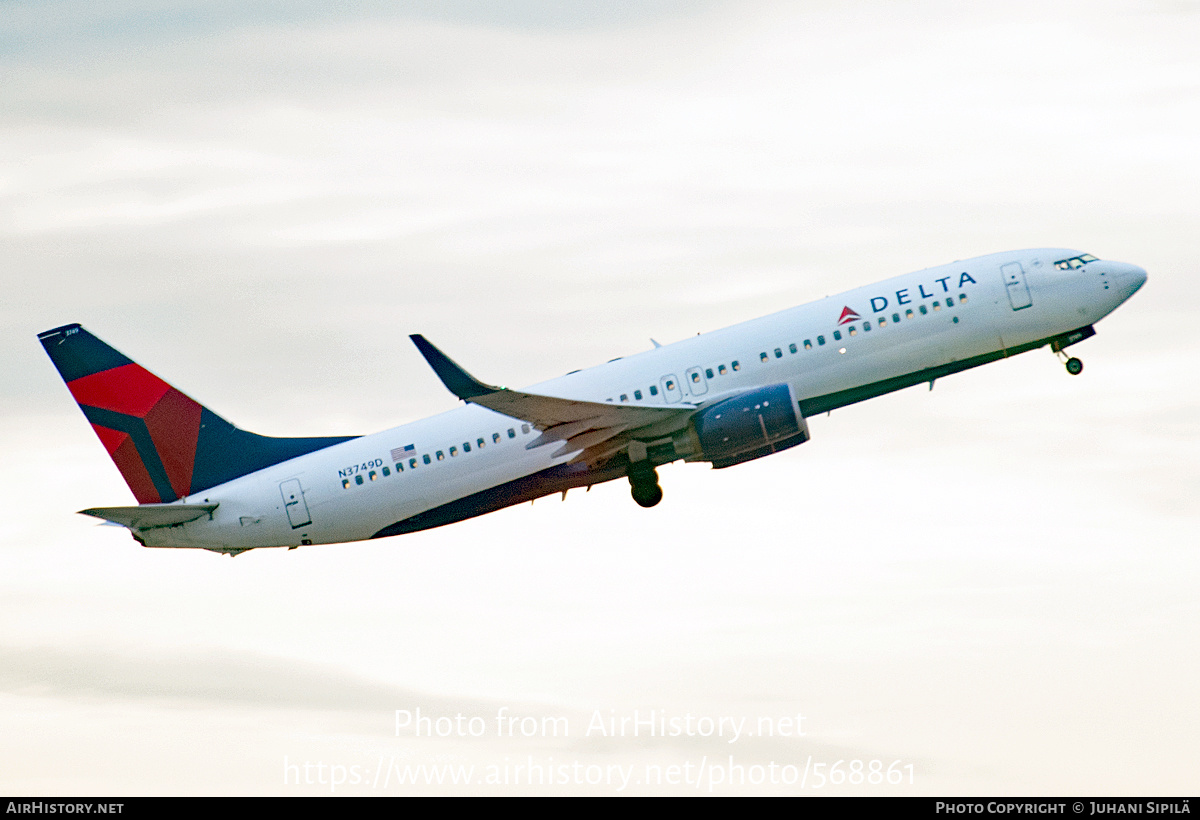 Aircraft Photo of N3749D | Boeing 737-832 | Delta Air Lines | AirHistory.net #568861