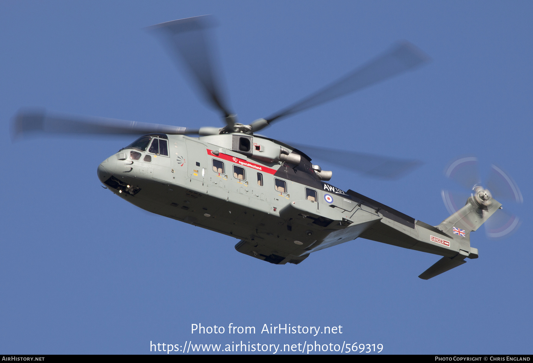 Aircraft Photo of ZR343 | AgustaWestland AW101-641 | AgustaWestland | AirHistory.net #569319