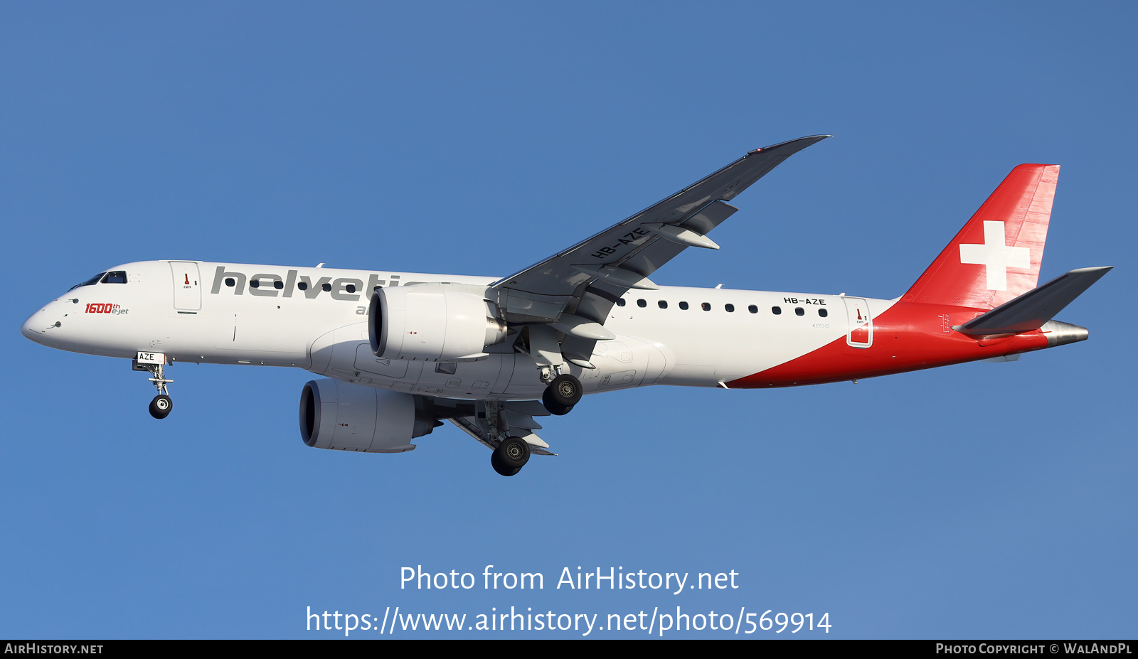 Aircraft Photo of HB-AZE | Embraer 190-E2 (ERJ-190-300) | Helvetic Airways | AirHistory.net #569914