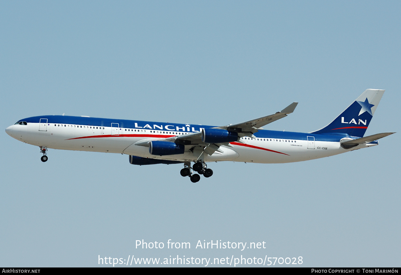 Aircraft Photo of CC-CQE | Airbus A340-313X | LAN Chile - Línea Aérea Nacional | AirHistory.net #570028