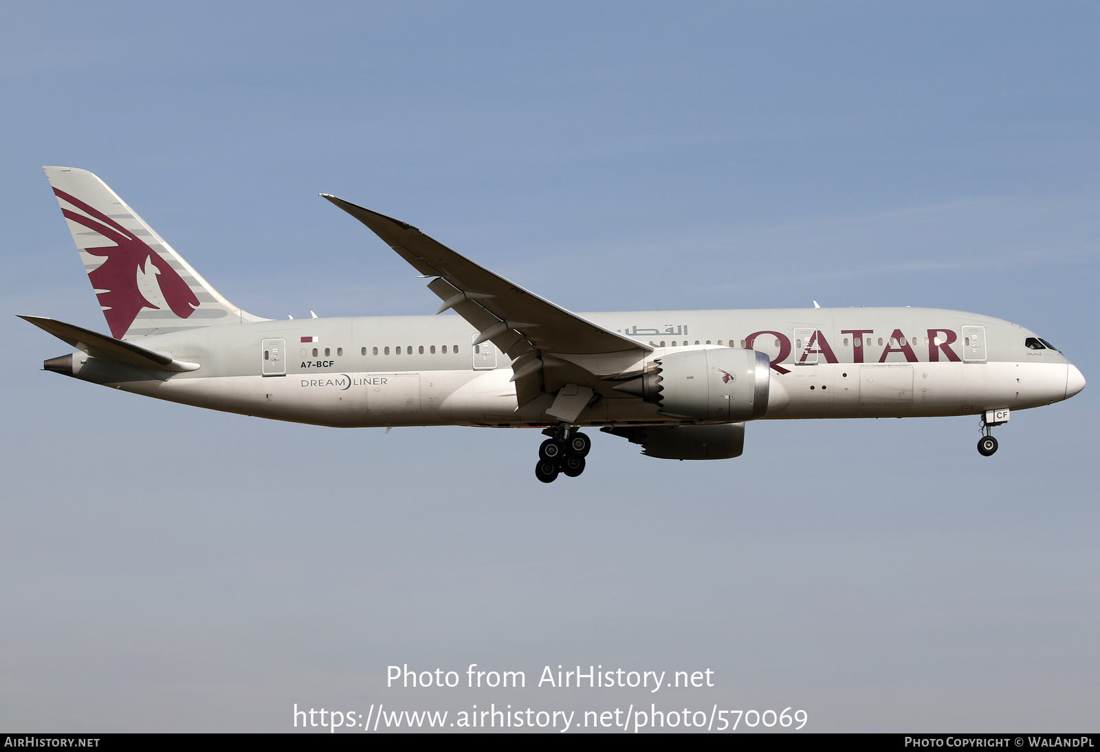 Aircraft Photo of A7-BCF | Boeing 787-8 Dreamliner | Qatar Airways | AirHistory.net #570069