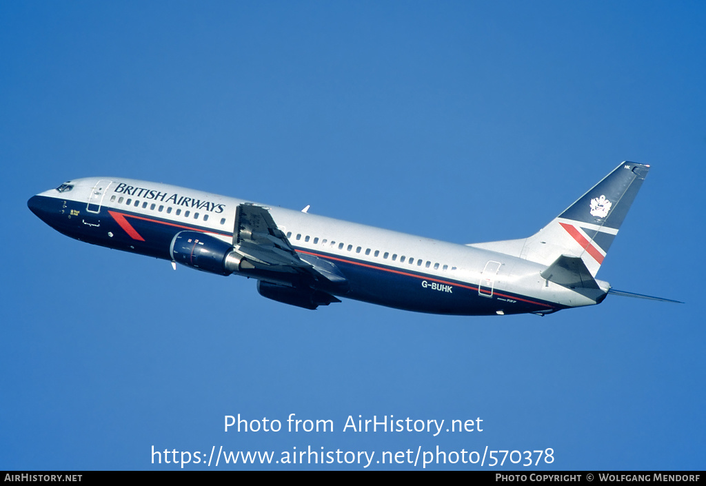 Aircraft Photo of G-BUHK | Boeing 737-4Q8 | British Airways | AirHistory.net #570378