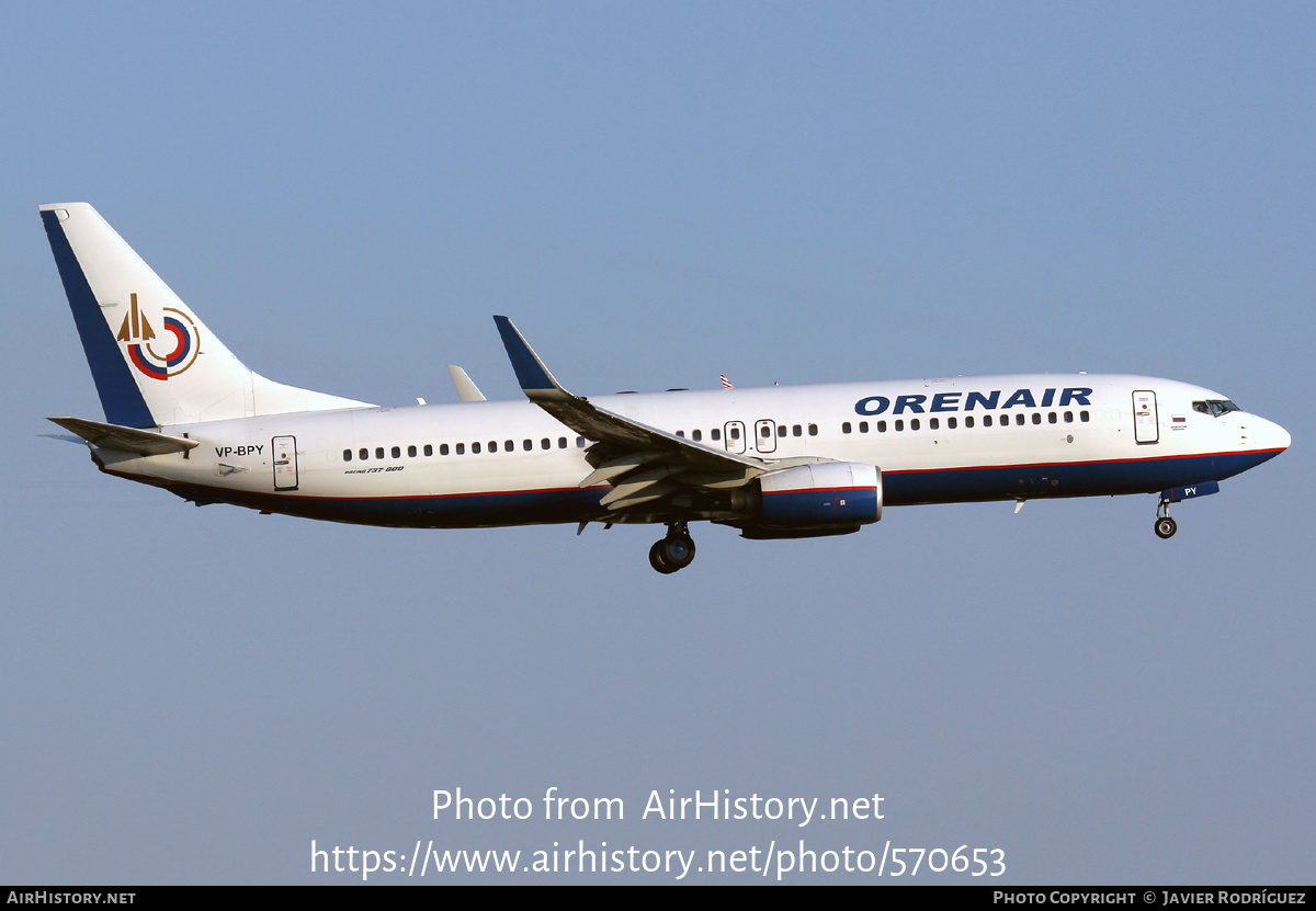 Aircraft Photo of VP-BPY | Boeing 737-86N | Orenair | AirHistory.net #570653