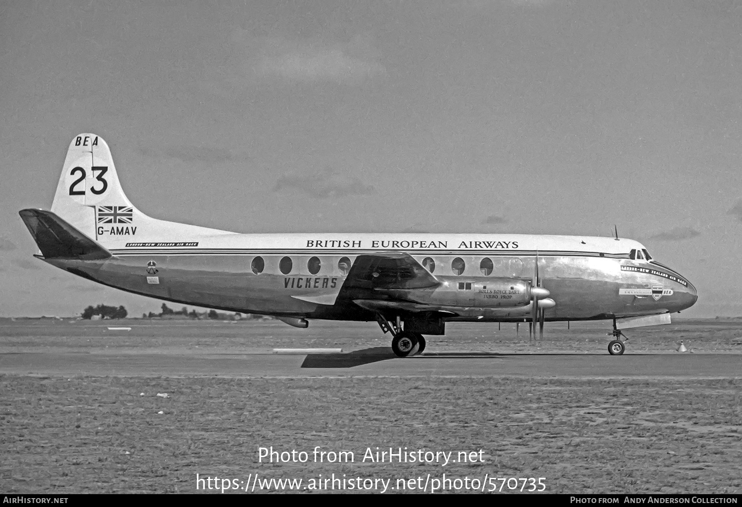 Aircraft Photo of G-AMAV | Vickers 700 Viscount | BEA - British European Airways | AirHistory.net #570735