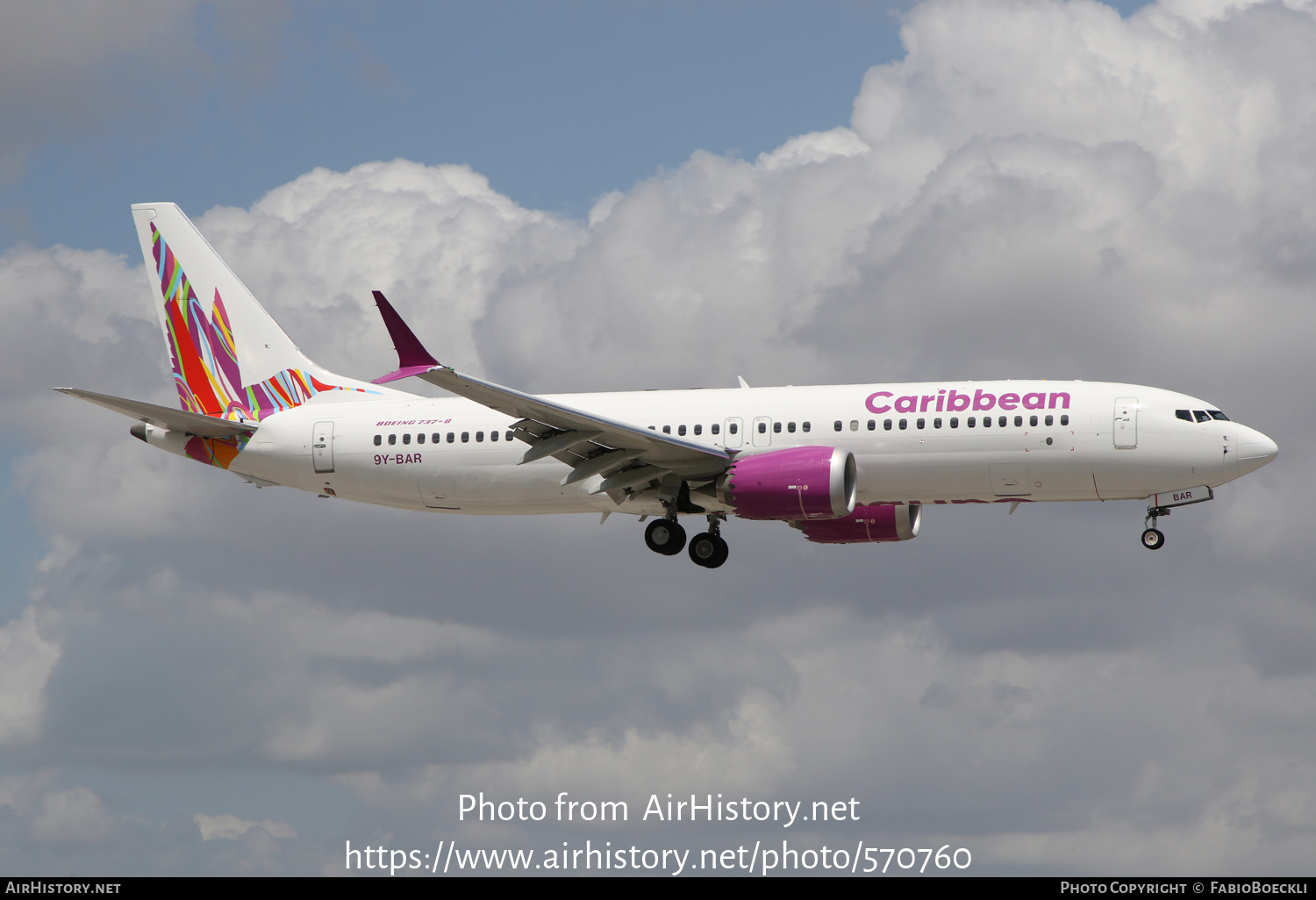 Aircraft Photo of 9Y-BAR | Boeing 737-8 Max 8 | Caribbean Airlines | AirHistory.net #570760