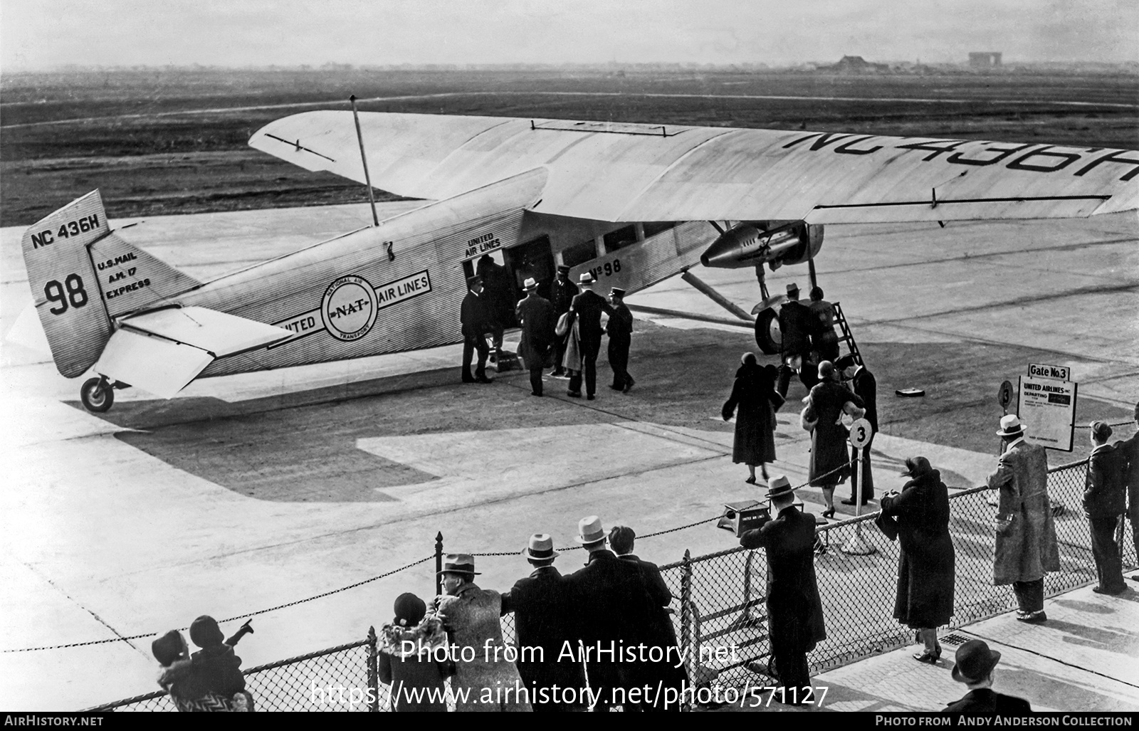 Aircraft Photo of NC-436H | Ford 5-AT-D Tri-Motor | United Air Lines | AirHistory.net #571127