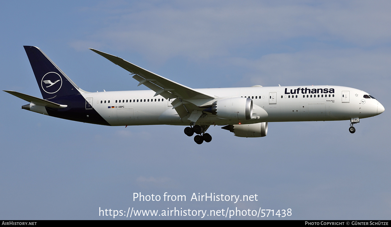 Aircraft Photo of D-ABPC | Boeing 787-9 Dreamliner | Lufthansa | AirHistory.net #571438