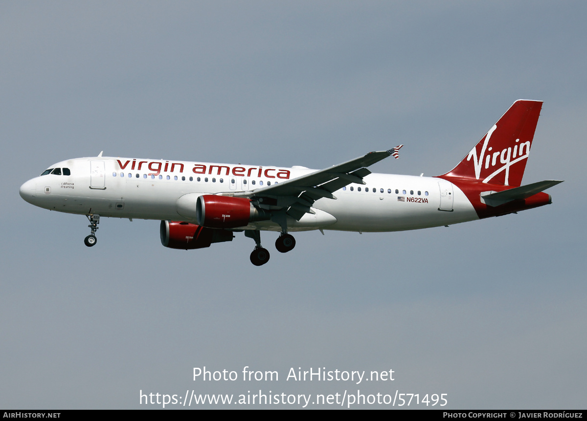 Aircraft Photo of N622VA | Airbus A320-214 | Virgin America | AirHistory.net #571495