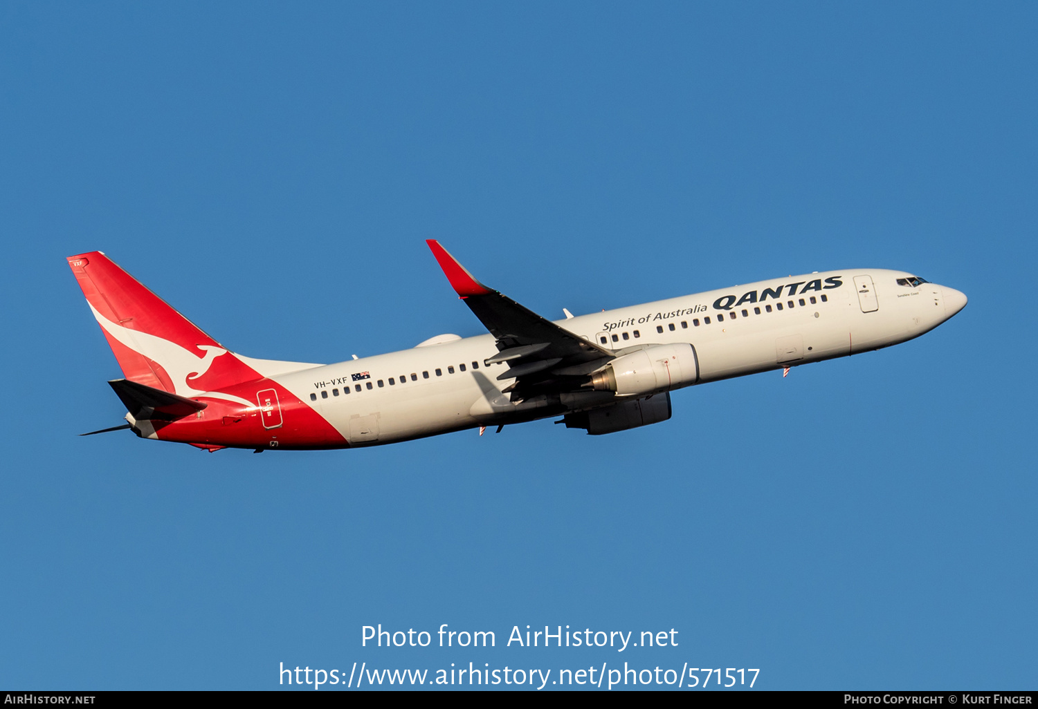 Aircraft Photo of VH-VXF | Boeing 737-838 | Qantas | AirHistory.net #571517