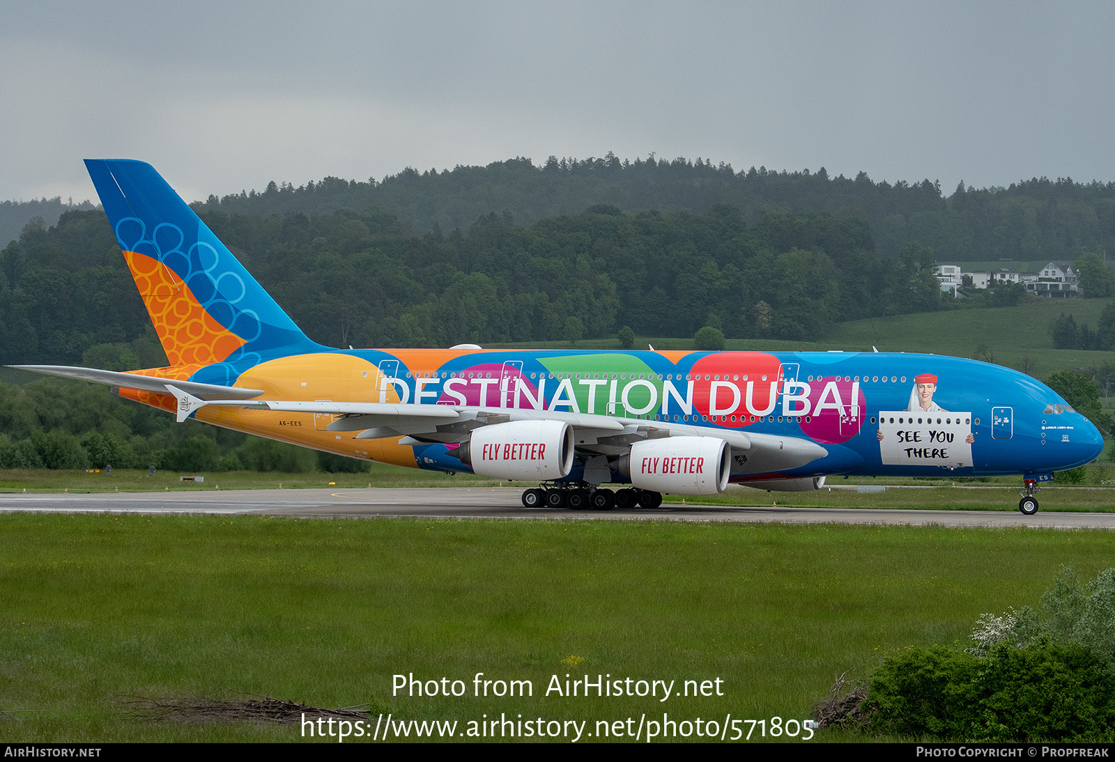 Aircraft Photo of A6-EES | Airbus A380-861 | Emirates | AirHistory.net #571805