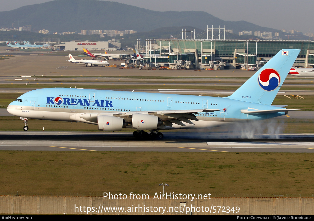 Aircraft Photo of HL7614 | Airbus A380-861 | Korean Air | AirHistory.net #572349