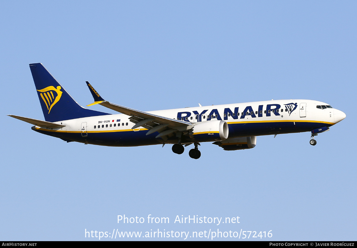 Aircraft Photo of 9H-VUH | Boeing 737-8200 Max 200 | Ryanair | AirHistory.net #572416