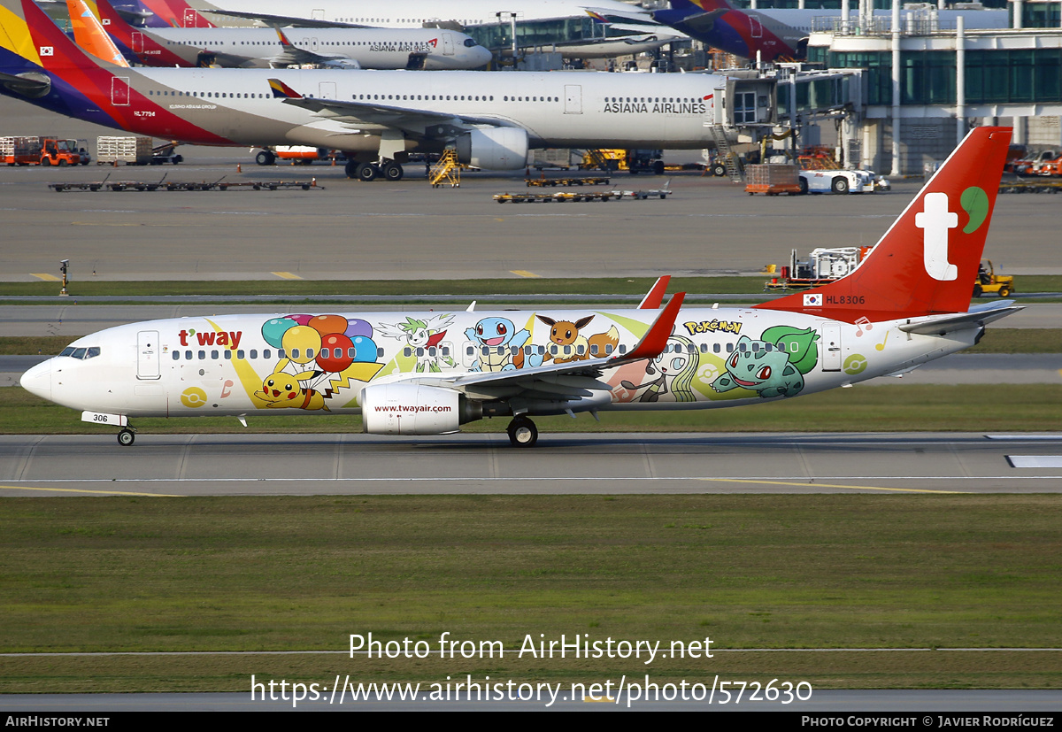 Aircraft Photo of HL8306 | Boeing 737-8AS | T'way Air | AirHistory.net #572630