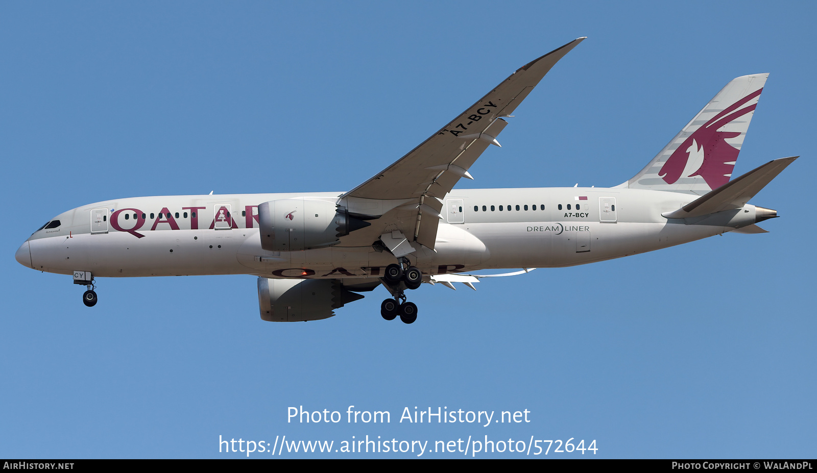 Aircraft Photo of A7-BCY | Boeing 787-8 Dreamliner | Qatar Airways | AirHistory.net #572644