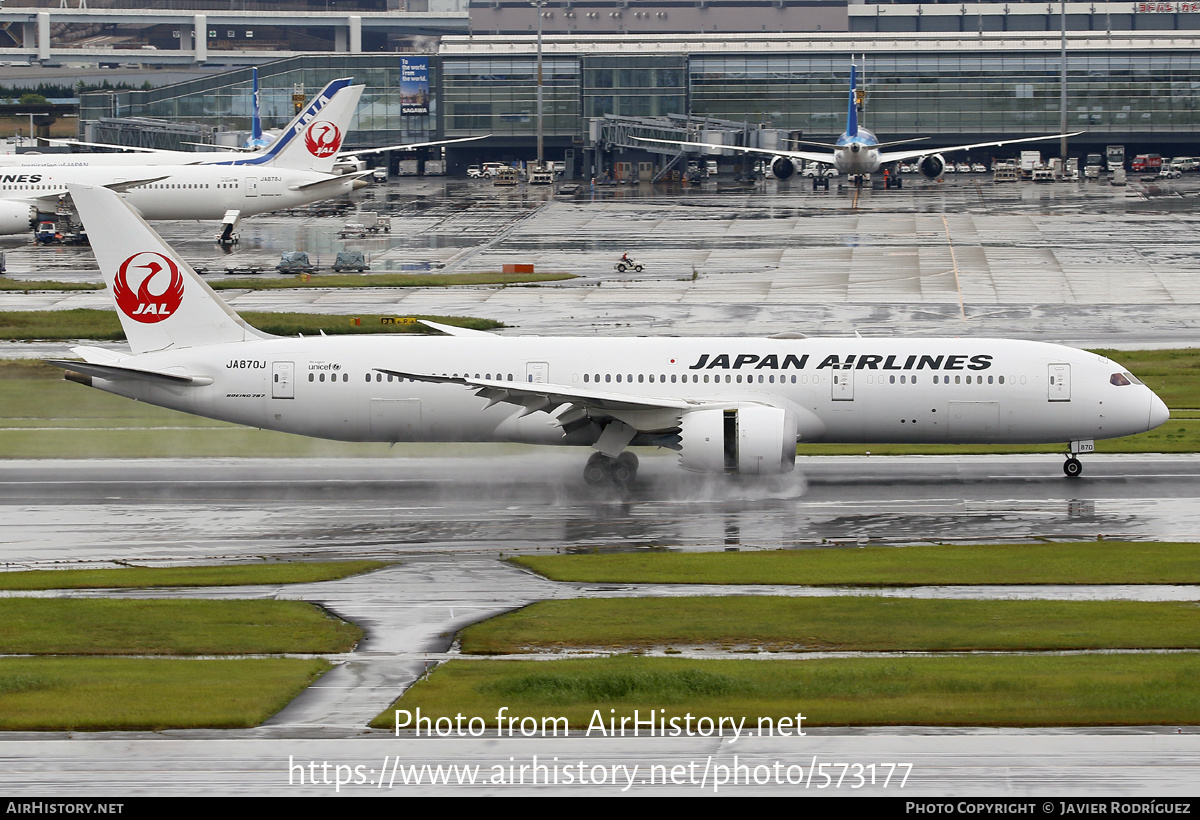 Aircraft Photo of JA870J | Boeing 787-9 Dreamliner | Japan Airlines - JAL | AirHistory.net #573177