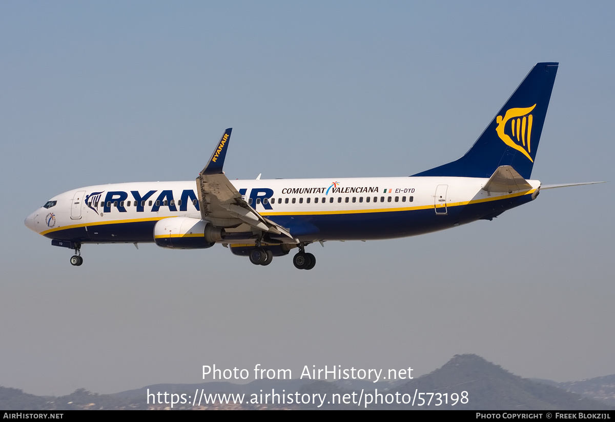 Aircraft Photo of EI-DYD | Boeing 737-8AS | Ryanair | AirHistory.net #573198