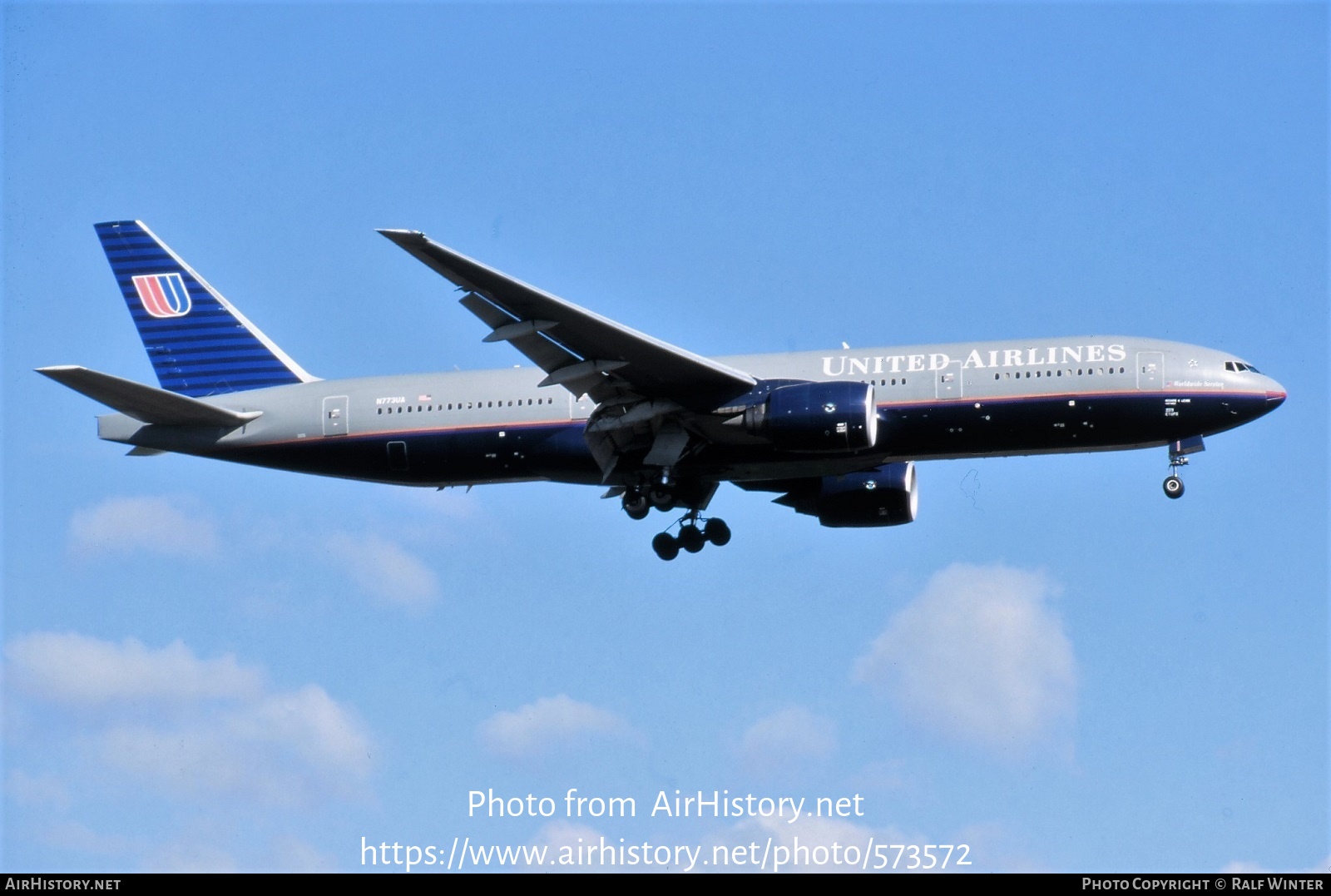 Aircraft Photo of N773UA | Boeing 777-222 | United Airlines | AirHistory.net #573572