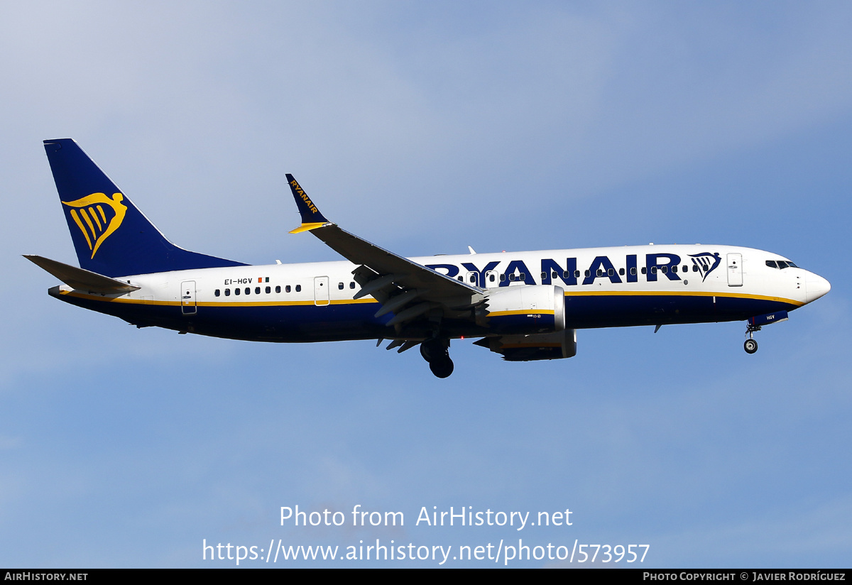 Aircraft Photo of EI-HGV | Boeing 737-8200 Max 200 | Ryanair | AirHistory.net #573957