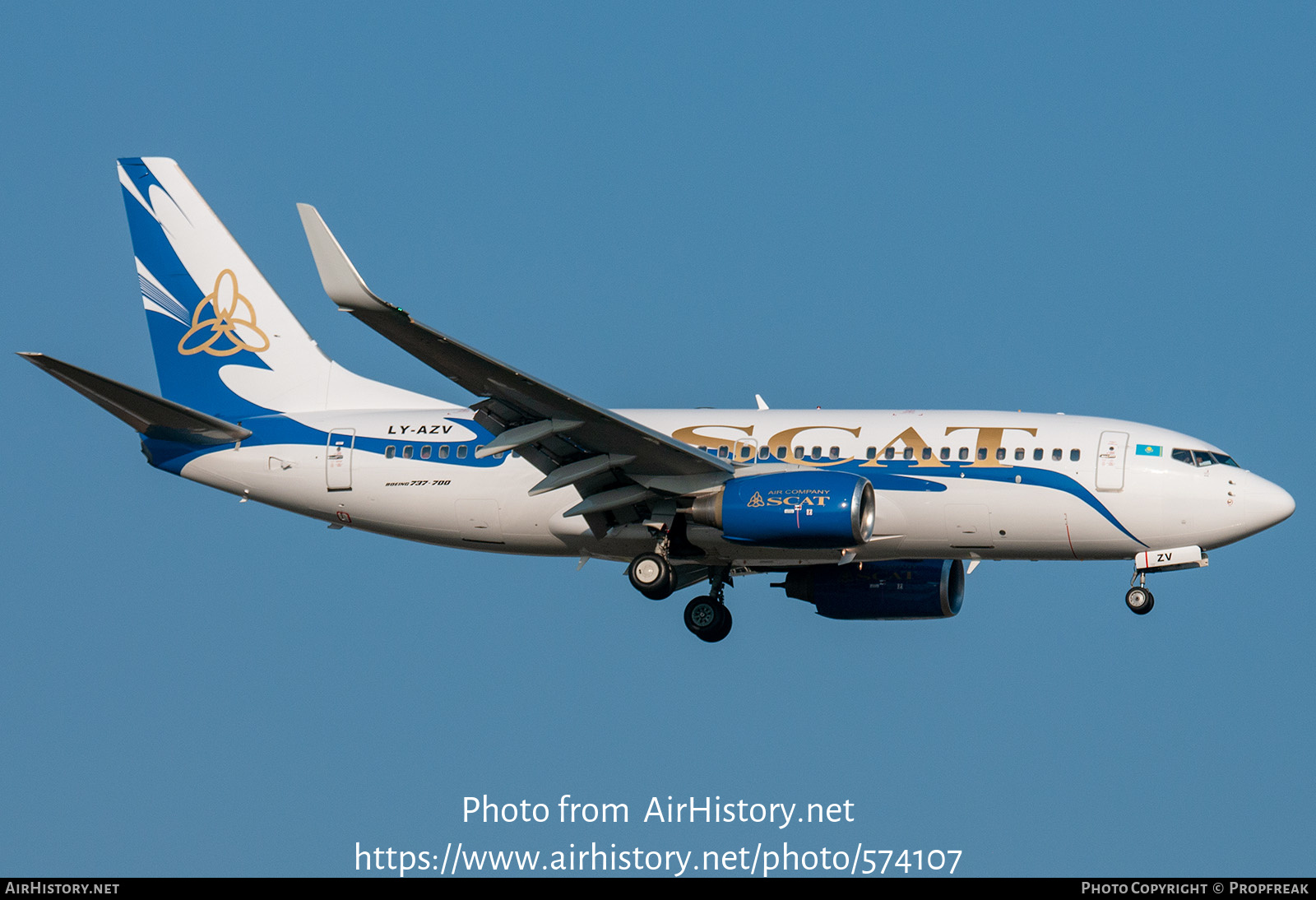 Aircraft Photo of LY-AZV | Boeing 737-7GL | SCAT Airlines | AirHistory.net #574107